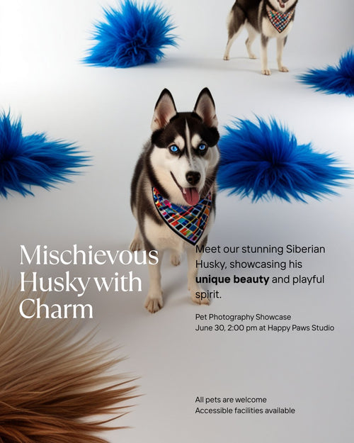 Husky wearing a bandana