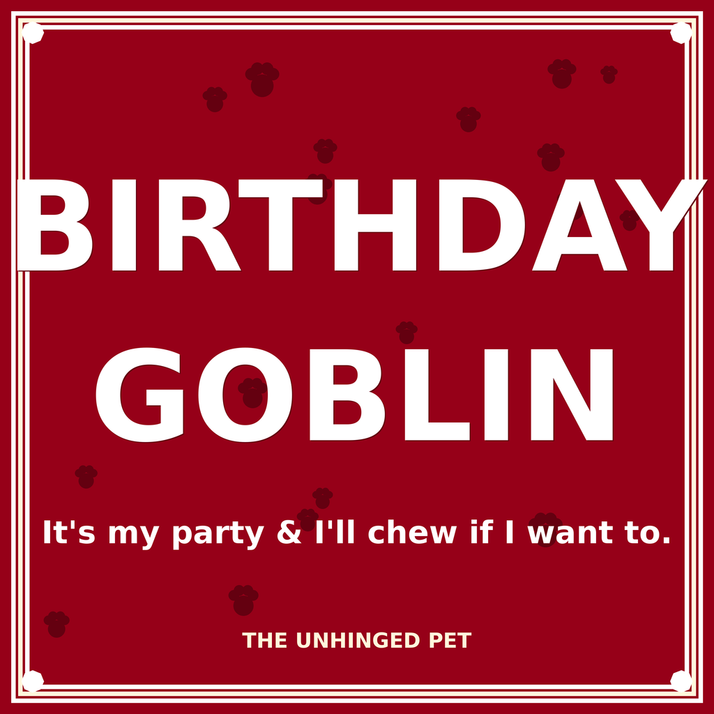 Birthday Goblin All-Over Print Bandana — carmine red with white design