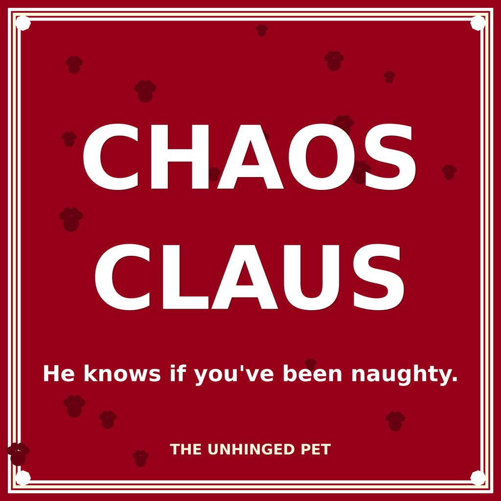 Chaos Claus All-Over Print Bandana — carmine red with white design