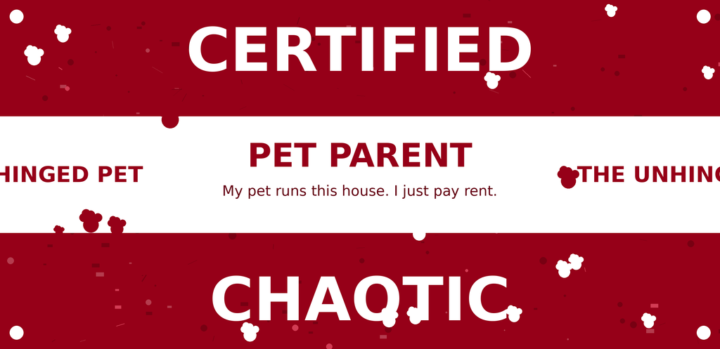 Certified Chaotic Mug — carmine and white design