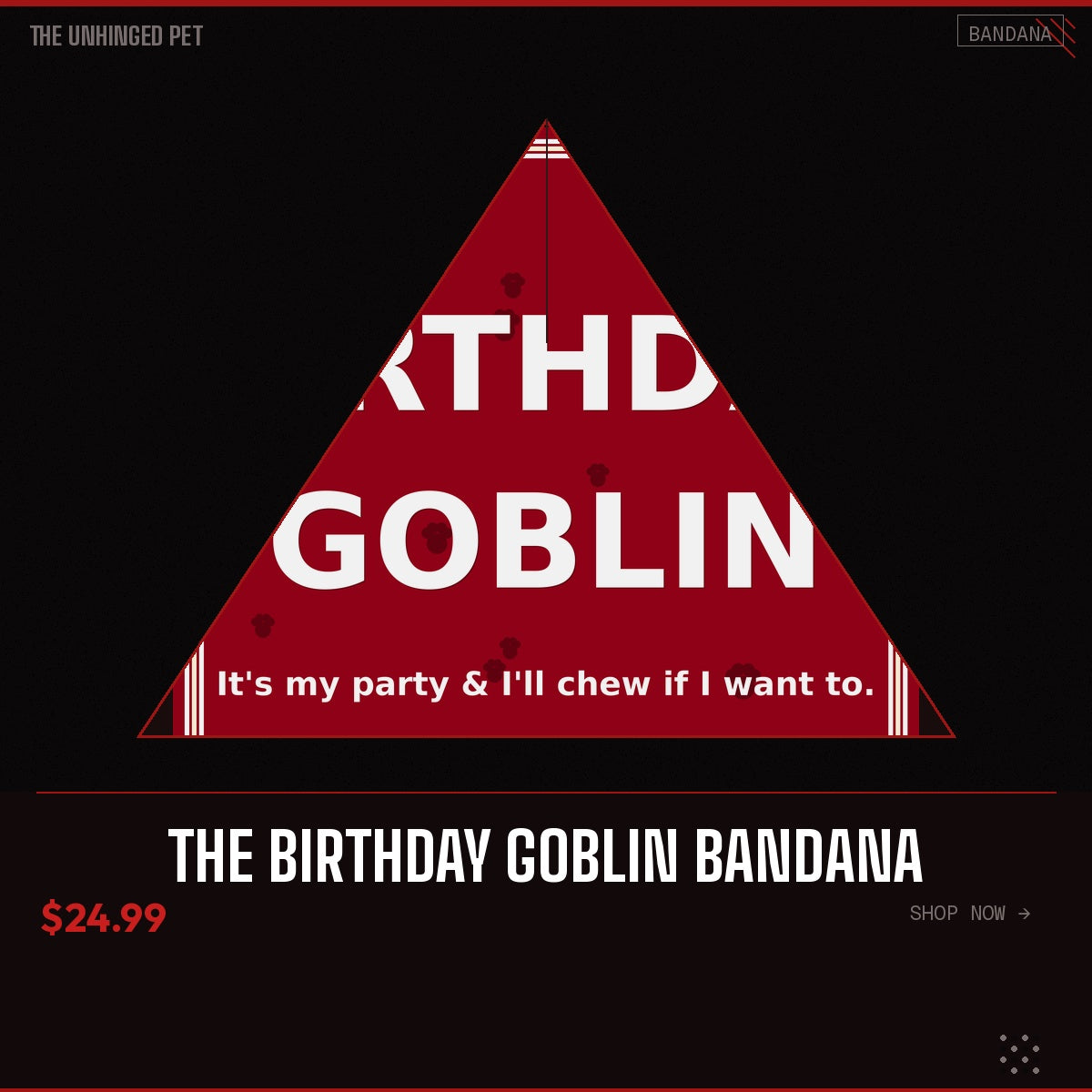 The Birthday Goblin Bandana - branded product card