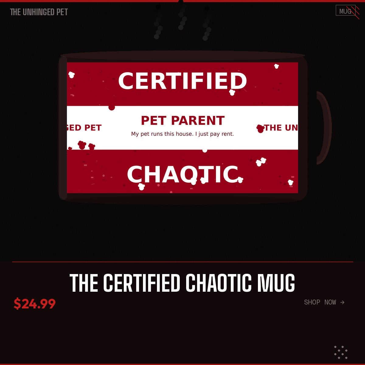 The Certified Chaotic Mug - branded product card