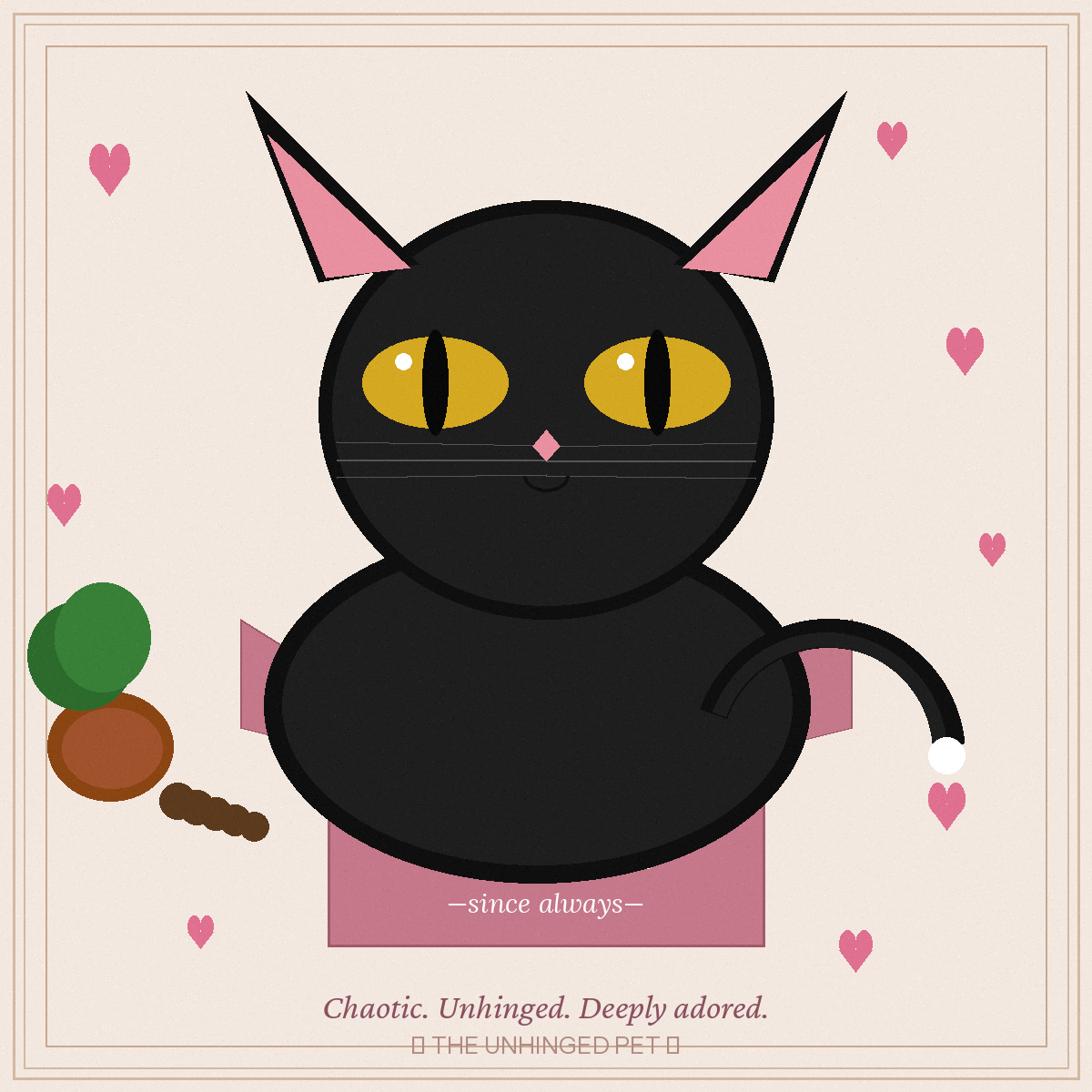 Black cat wearing Feral but Loved tee