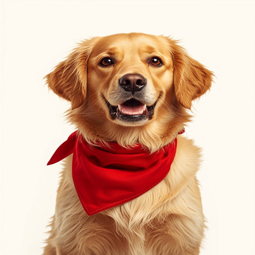 Dog wearing a bandana lifestyle shot